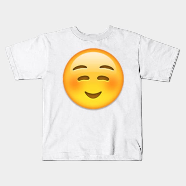 white smiling face - Emoji - Kids T-Shirt | TeePublic